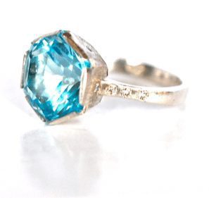 Blue topaz engagement ring