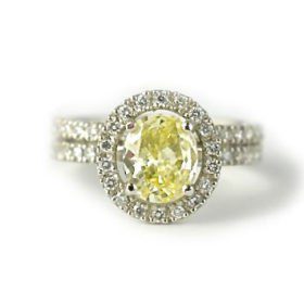 Platinum Yellow Diamond Engagement Ring