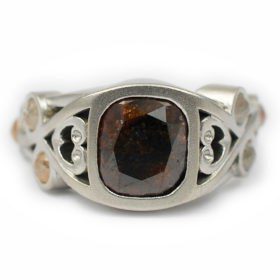 Vintage Inspired Red Diamond Ring