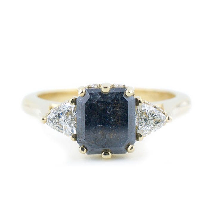 Black Diamond Yellow Gold Ring