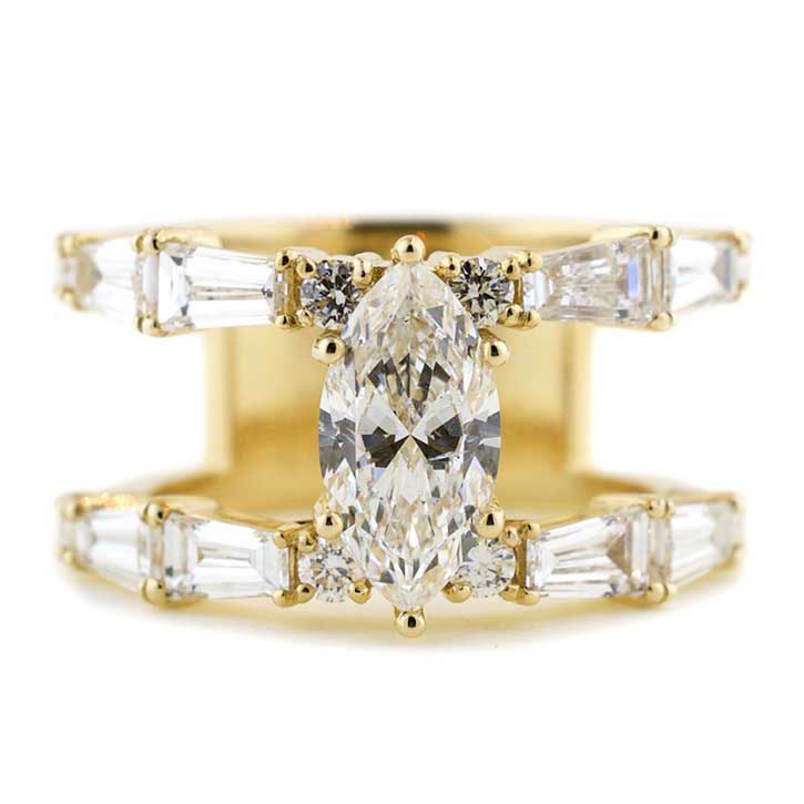 Double Band Marquise Diamond Ring