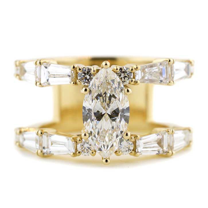 Double Band Marquise Diamond Ring | Abby Sparks Jewelry