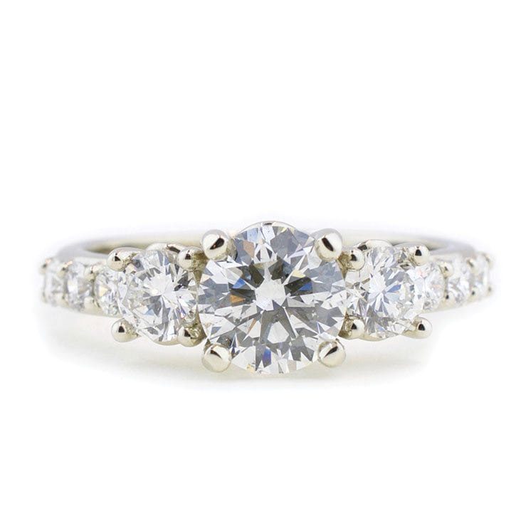 Three Stone Round Cut Diamond Engagement Ring