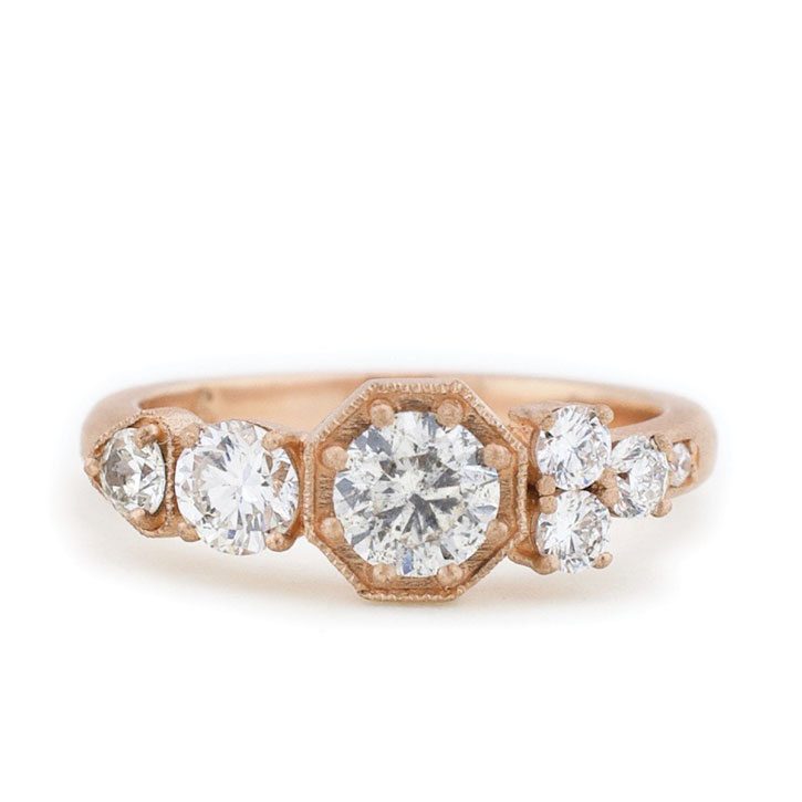 Rose Gold Octagon Diamond Ring