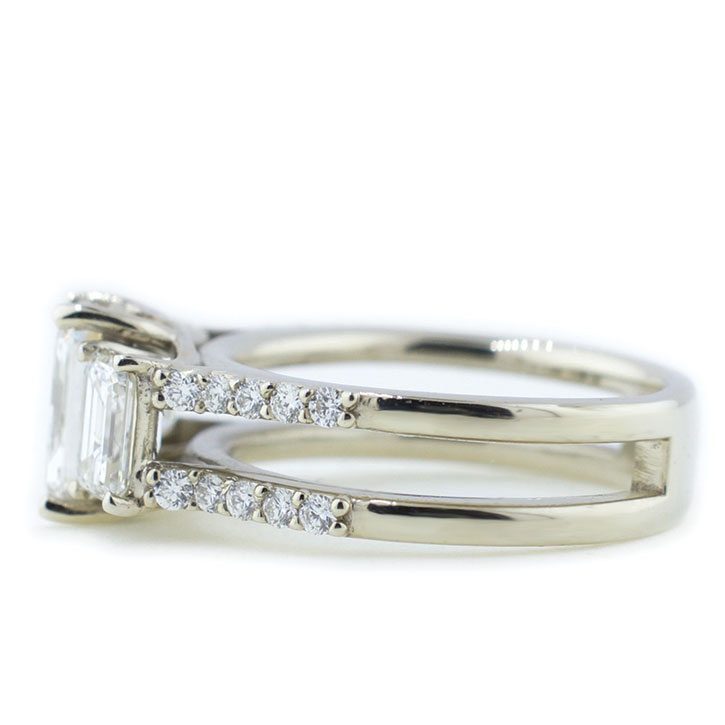 Hana: 3.0 Ct Round Diamond - Micropave Double Band | Ken & Dana Design