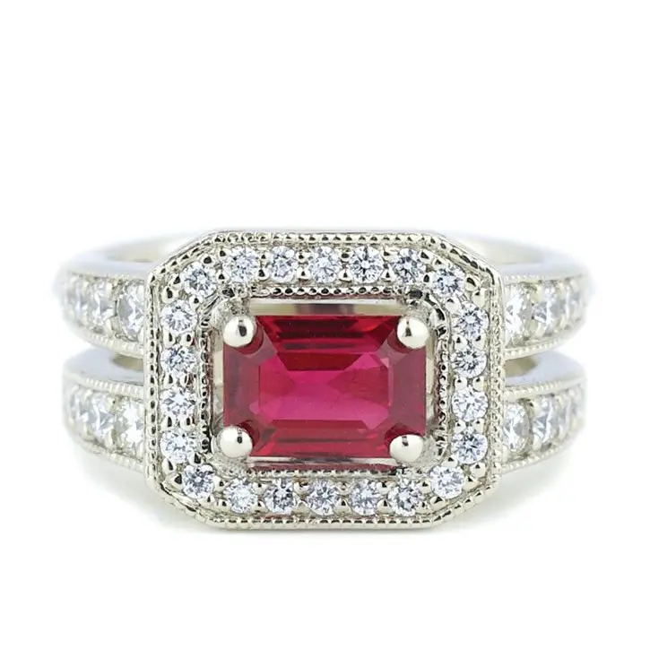 Ruby Engagement Ring Crafted With 925 Sterling Silver Online Sale