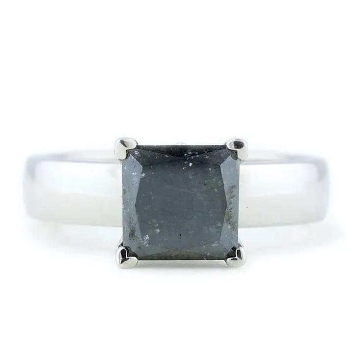 Custom Black Diamond Quincy setting engagement ring – Point No Point Studio