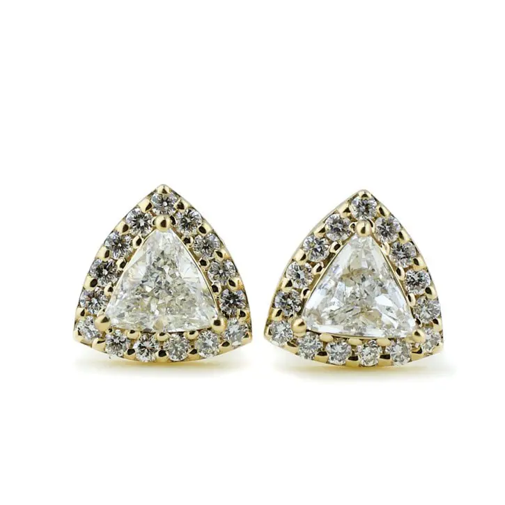 Triangle Repurposed Diamond Earrings