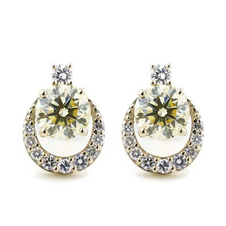 Yellow Diamond Stud Earrings