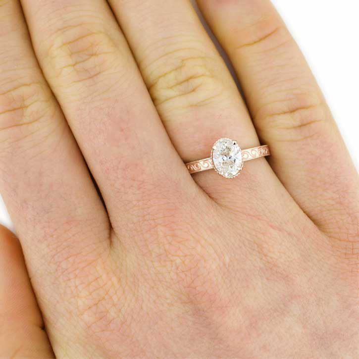 1.14 Carats Oval Cut Solitaire Hidden Halo Diamond Engagement Ring – Benz &  Co Diamonds