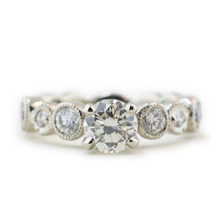 Aspen Leaf Diamond Engagement Ring