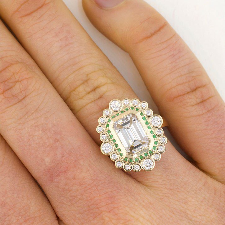 2.06 Emerald Cut Diamond Engagement Ring in 14k Yellow Gold - Filigree  Jewelers