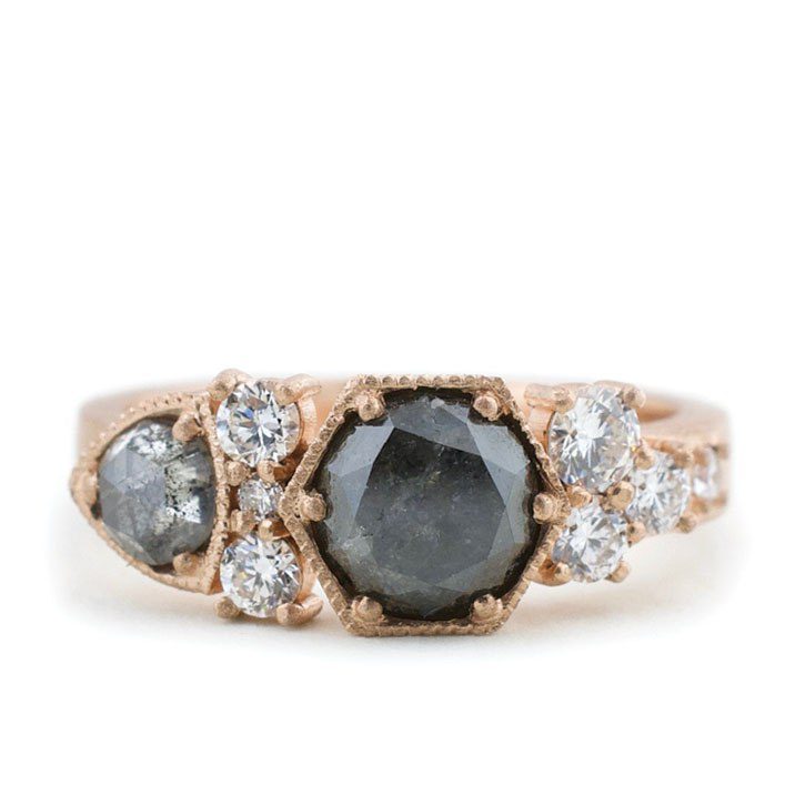 The Mandi custom cluster engagement ring by Abby Sparks Jewelry
