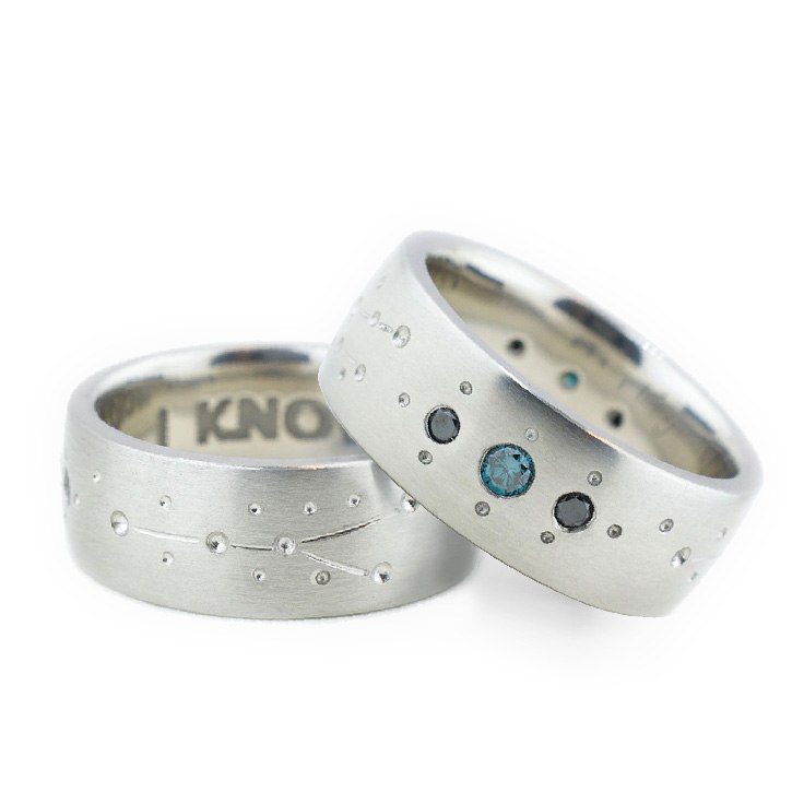 Men’s Matching Cosmic Wedding Rings