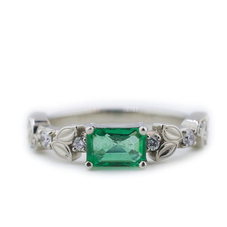 Emerald Vine Engagement Ring
