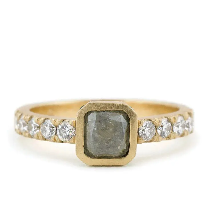 Raw Diamond Octagon Ring