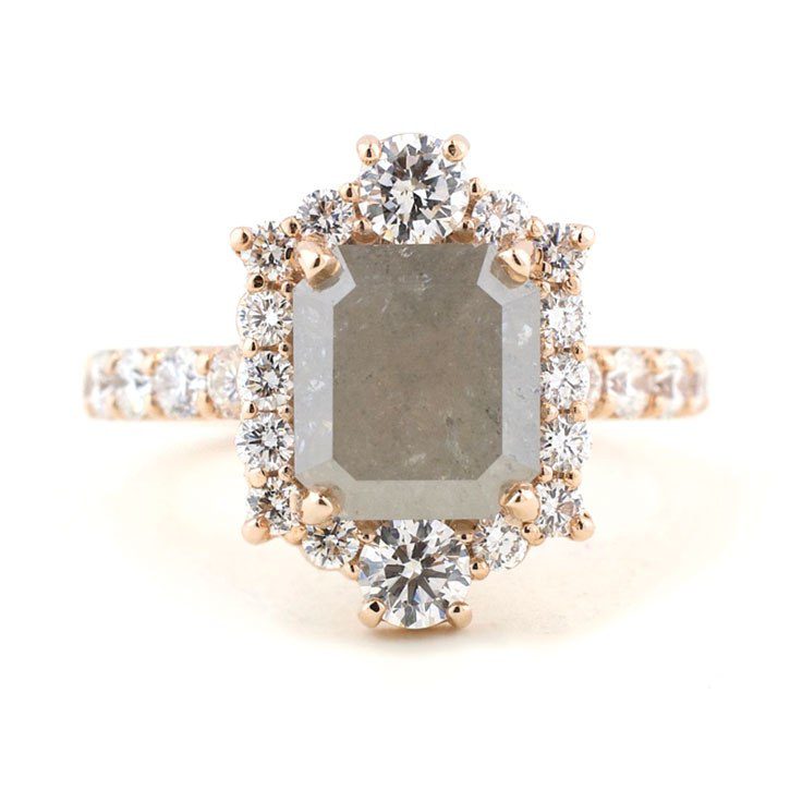 Rose Cut Rough Diamond Engagement Ring