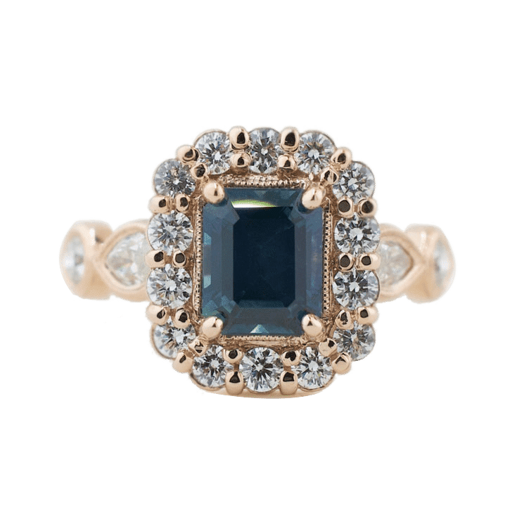 Custom-engagement-ring-rose-gold-montana-sapphire-canadian-diamond-ethical-anaeli