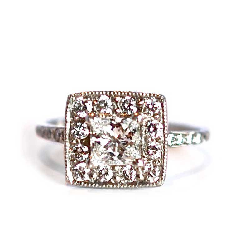 Palladium Diamond Engagement Ring