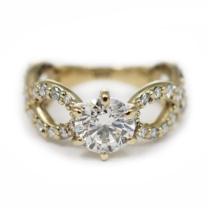 Diamond Engagement Ring with Infinity Band