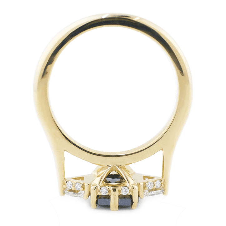 custom-black-diamond-cathedral-setting-engagement-ring-yellow-gold-detailed-setting-bridget-profile