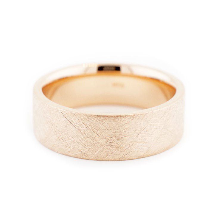 Brushed Rose Gold Men’s Wedding Band