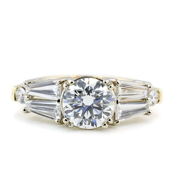 Tapered Baguette Round Diamond Engagement Ring