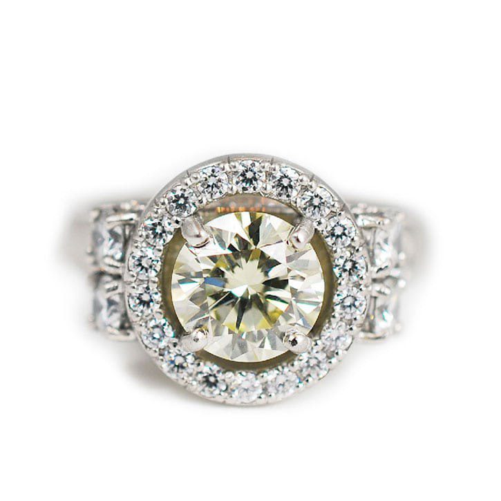 Yellow Diamond Halo Ring