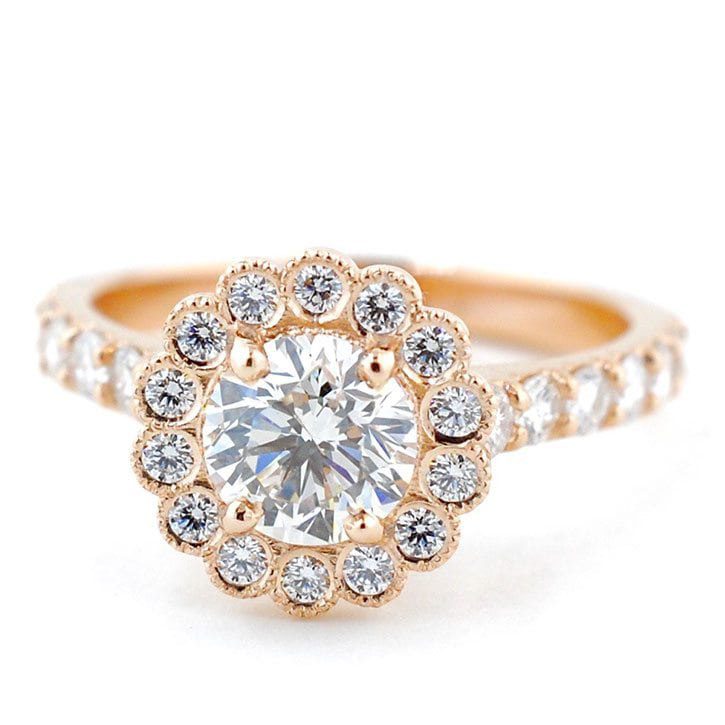 Rose Gold Mountain Inspired Diamond Ring