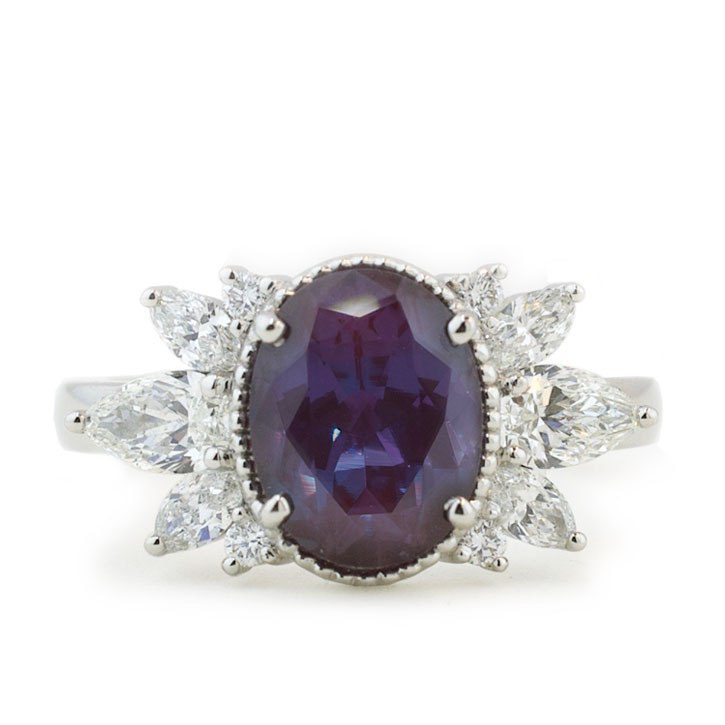 Nature Inspired Alexandrite Engagement Ring