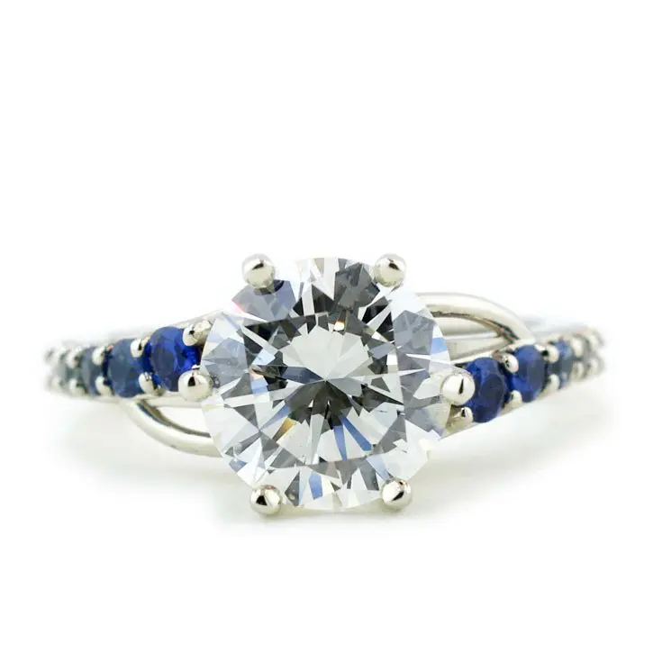 2 Carat Diamond Ombre Sapphire Ring