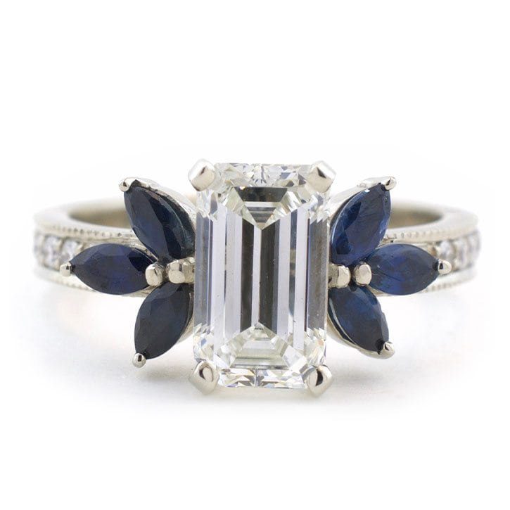 Vintage Diamond and Sapphire Starburst Ring