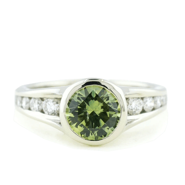 Green Montana Sapphire Engagement Ring