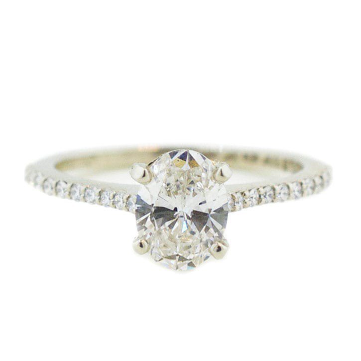 White Gold Oval Lab Grown Diamond Engagement Ring