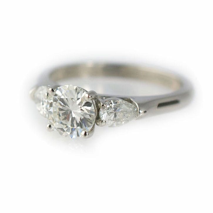 Platinum Round Prong Hidden Message Diamond Ring