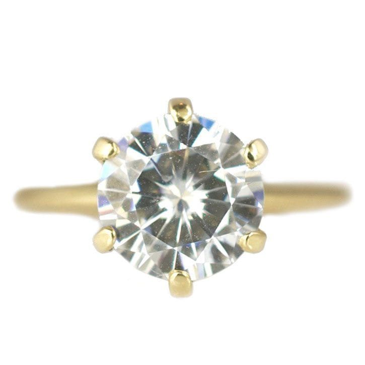 Solitaire Cut Yellow Gold Engagement Ring