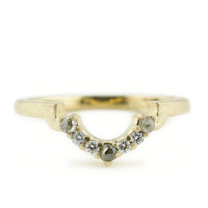 Tiara Wedding Band with Rough Diamonds