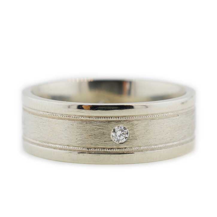 White Gold Dual Finish Wedding Band