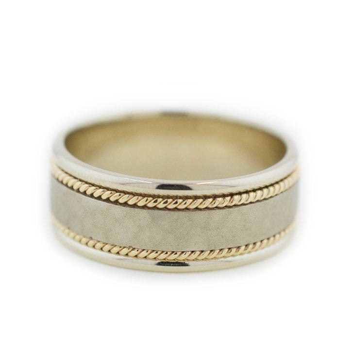 Mixed Metals Matte Men’s Wedding Ring