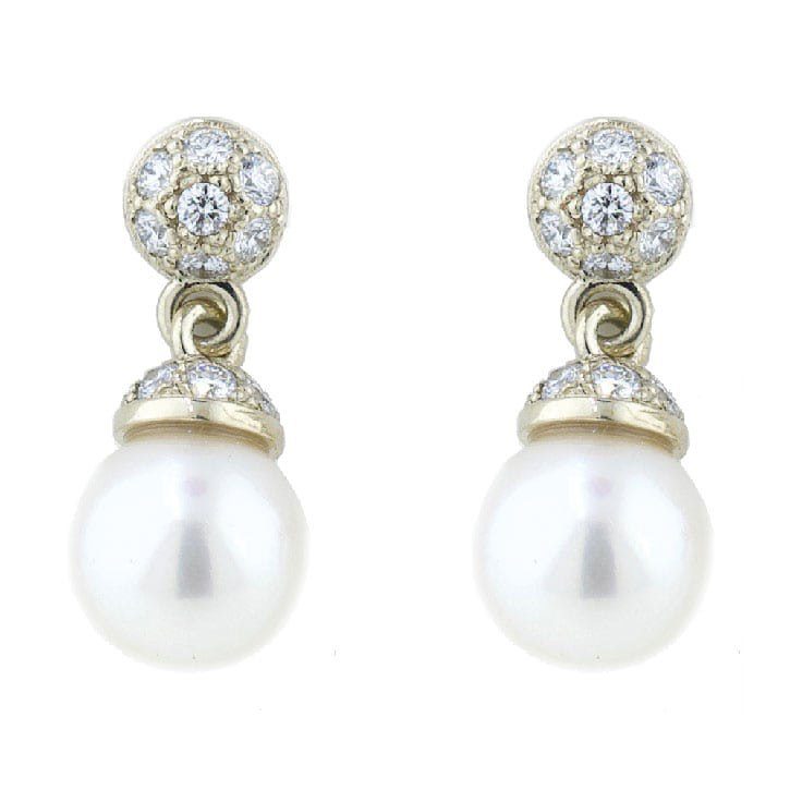 Diamond Pearl Earrings