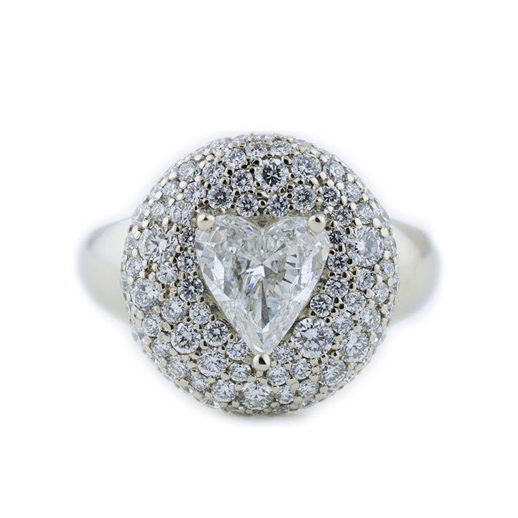 Heart Diamond Pave Diamond Ring