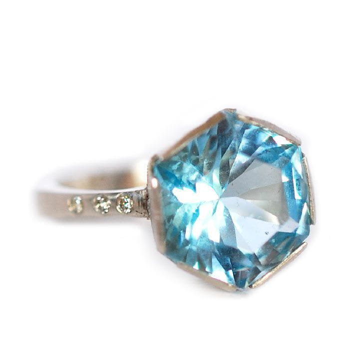 Blue Topaz Center Stone Ring