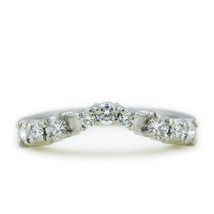 Curved Diamond Wedding Band