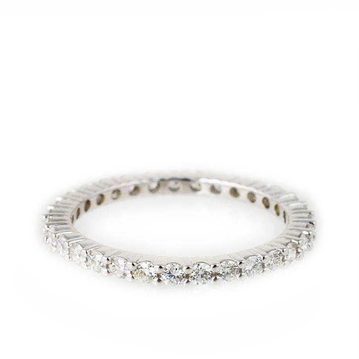 Brilliant White Gold Infinity Wedding Band