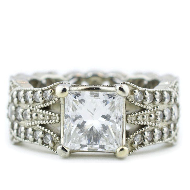 Diamond Ring With Diamond Studded Band