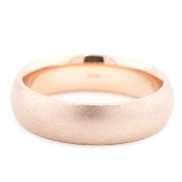 Brushed Rose Gold Men’s Wedding Band