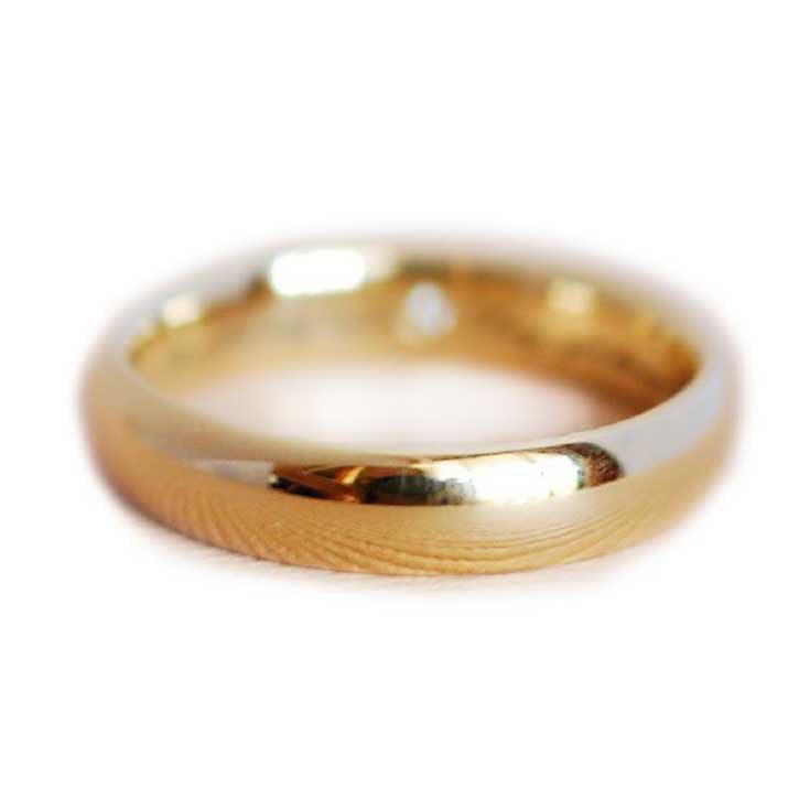 Classic Men’s Gold Wedding Band With Hidden Accent