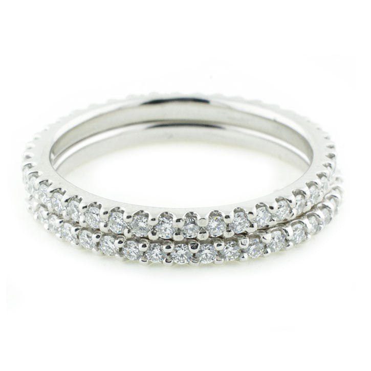 Eternity Platinum Wedding Band Set