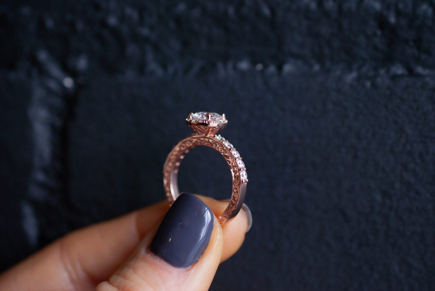 Mifelio Round Halo Ring Made with Simple New Titanium Steel Couple Ring With Diamond Ring Jewelry 