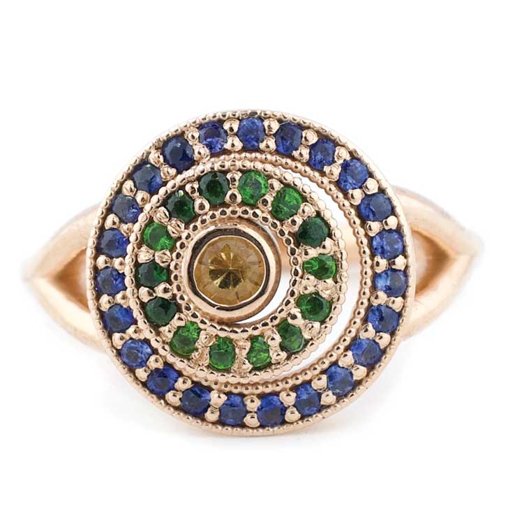 Rose Gold Colored Sapphire Engagement Ring